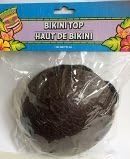 Tiki Party Coconut Bra - (PACK OF 6) - Plastic Cups with Dark Brown Braided Backstraps