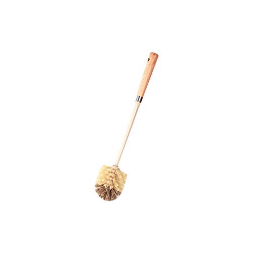 Fan-Ling 2019 New Wooden Household Handle Toilet Brush Without Dead Ends Cleaning Tools Useful,Perfect for Cleaning The Inside of The Toilet or Home Corner (B)