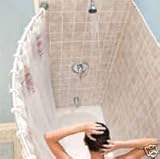 Curved shower rod â€“ Aluminum, Adjustable 36.5 inches-66 inches, WHITE, Hardware included, Brand New