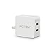 Potek 2 ports USB 3.0 Fast on-wall charger adapter with fordable design for iPhone/Samsung/Honor/LG/Motorola. Super Fast Charger with Qualcomm Quick Charge 3.0 Technology