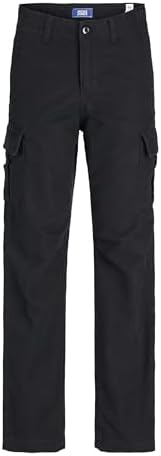 JACK&JONES JUNIOR JPSTKANE JJBARKLEY Cargo Pant Noos Jnr, Pantaloni Cargo Bambino, Black,
