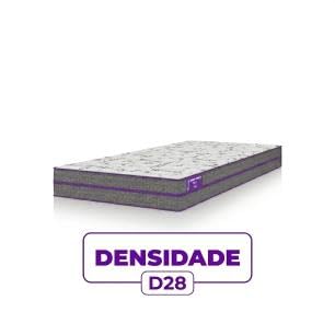 Colchão Solteiro Acction D28, 78x188x12 cm, Espuma D28, Hipoalergênico, Antiácaros, Cinza e Branco, Firmeza Intermediária a Firme Smartz