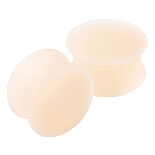 KJM FASHION 2PCS Silicone Skin 11/16 inch 18mm Double Flared Saddle Cute Ear Ring Stretcher Lobe Gauge Plug Piercing Jewellery 2680