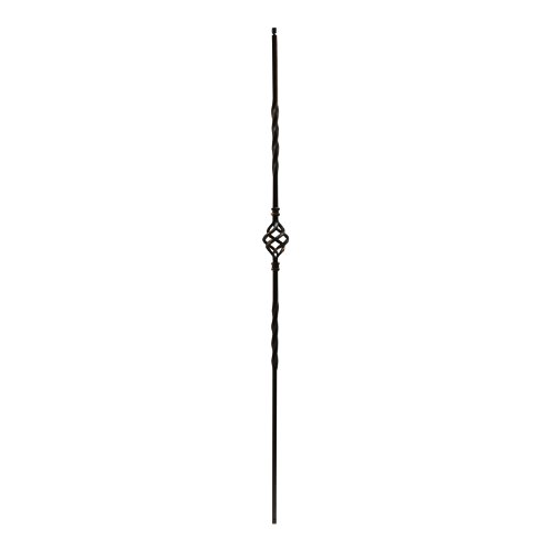 Hollow Oil Rubbed Copper Double Twist Single Basket Metal Baluster 1/2 X 43