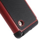 JUJEO Football Grain PC + Silicone Hybrid Back Case for Samsung Galaxy Note 4 N910 - Red - Carrying Case - Non-Retail Packaging - Red