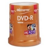 Memorex 100pk Dvd-R 16x 4.7gb