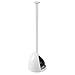 mDesign Plastic Freestanding Hideaway Toilet Bowl Plunger with Holder Set - Plunger for Bathroom Storage and Cleaning Organization - Heavy Duty, Space Saving - Aura Collection - White