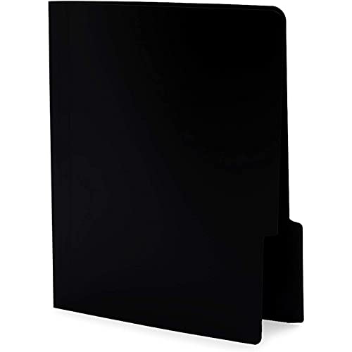 12 Pack Plastic File Folders, Black Poly Letter Size, 1/3 Cut Tabs ...