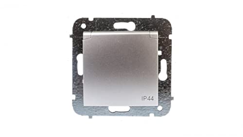 Carla 5901752637566 Socket Individual with Cover Plate Silver 1736-16 Electro-Plastic White