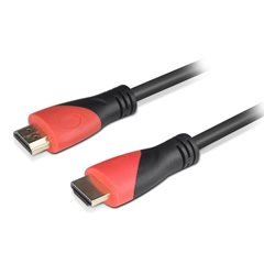 LMS Data High Speed Premium 4K HDMI Cable with Ethernet, Male to Male, 24K Gold Plated Connectors with Moulded Jackets- Cable Length:3m (Red)