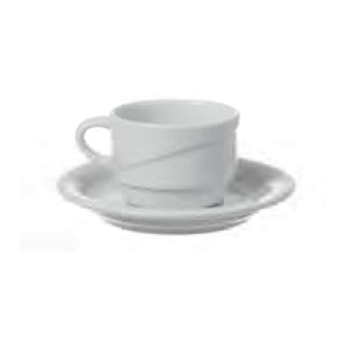 Fine Dine 773529 Gourmet Stackable Cup with Saucer, 230mL Capacity,