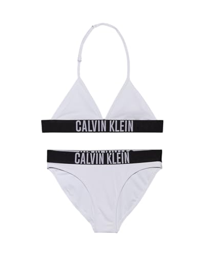 Calvin Klein Girls Triangle Bikini Set Ky0Ky00090 Swim Tops, White (Brilliant White), 14-16 Years