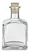 Nakpunar Square Glass Bottle with Cork Finish 7 oz (210 ml) - bottle for oils, witch spells, wedding favors, fragrance reed diffuser bottle (Clear w/Cork, 1)