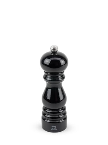 PEUGEOT - Paris 18 cm Salt Mill - Classic Grind System - Made with PEFC Certified Wood - Made in France - Black Lacquer Colour