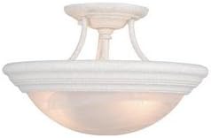 Vaxcel Lighting CC32717TW Tertial 17" Semi-Flush, Textured White Finish with Alabaster Glass