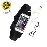 Touch Screen Running Waist Belt for iPhone 6S /6 Plus (5.5 Inch)/6s/6 /5s/5c/4s, Samsung Note and Other Smart Phones. Runners Waist Pack & Waistband Pack & Fanny Wallet (Black)