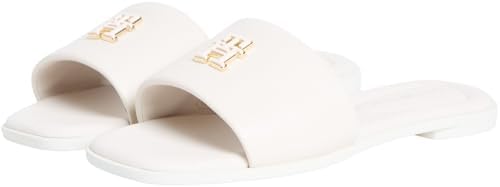 Donna Sandali Logo Hardware Mule in Pelle, Avorio (Soft Cream), 37