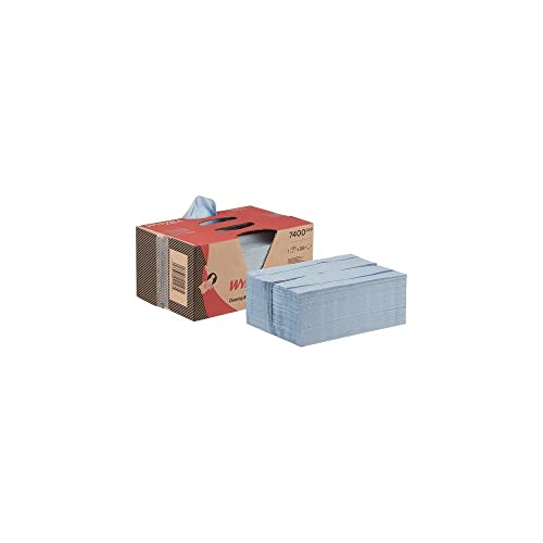 WypAll L20 General Clean Cleaning and Maintenance Wiping Paper 7400 - Cleaning Wipers – 1 Brag Box x 280 Blue 2 Ply Wipers