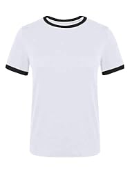 SOFIA'S CHOICE Women's Crew Neck Ringer Tee
