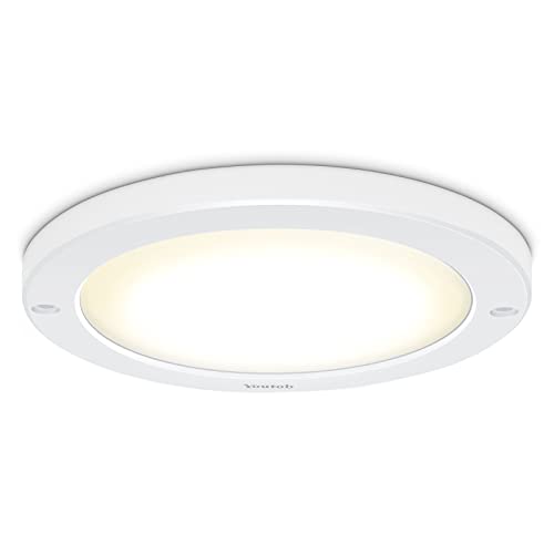 Youtob LED Flush Mount Ceiling Light, 15W 100 Watt Equivalent, 1200lm White Round Lighting