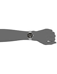 Reloj de pulsera de cuero y tono plateado con cristales Swarovski de Anne Klein para mujer