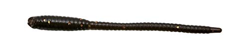 Nikko Pin Straight Worm Fishing Bait, Dark Brown Gold Flake