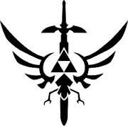 Legend Of Zelda Triforce Master Sword Crest Vinyl Decal Sticker|BLACK|Cars Trucks Vans SUV Laptops Wall Art|5.5