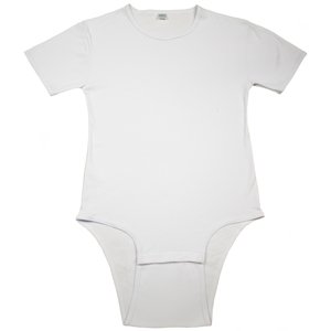 Adult Bodysuit Diapering T-Shirt by Leakmaster, Medium, White - Thumbnail 2