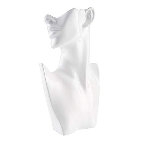 QILICHZ Boutique Sturdy Figure Mannequin Bust Stand for Chain Necklace,Pendant,Earring Drops Jewelry Props Display (White)