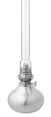 Danforth Onion Pewter Oil Lamp with 10" Globe