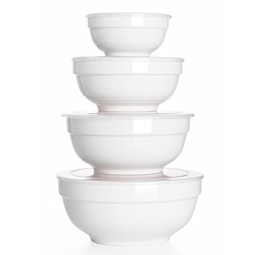 DOWAN Mixing Bowls with Lids, Serving Bowls with Lids, Food Storage