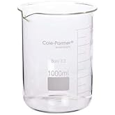 Cole-Parmer Elements Low-Form Beaker, Glass, Griffin Style, Graduated, 5000 mL