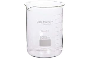 Cole-Parmer Elements Low-Form Beaker, Glass, Griffin Style, Graduated, 5000 mL
