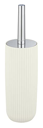 WENKO Agropoli Toilet Brush Set, Cream White, Closed Holder, Sculptural Design, BPA-Free, Hygienic Toilet Brush, Ø 10 x 36.5 cm