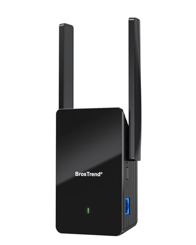 BrosTrend WiFi 6 Extender AX1500 WiFi Booster for Home Wireless Range Extender Covers Up to 2,000 sq.ft and 40 Devices, Dual Band Wireless Booster with Gigabit Ethernet Port Works with Any Routers