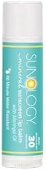 Sunology Mineral Sunscreen Lip Balm Broad Spectrum SPF 30, Zinc Oxide Active Ingredient, Essential Oil Blend for Moisturizing, Unscented, Water-resistant, .15 Oz
