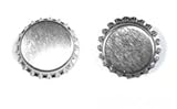 Bottle Cap Co 100-Piece Crown Bottle Caps, Shiny Silver Linerless