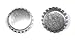 Bottle Cap Co 100-Piece Crown Bottle Caps, Shiny Silver Linerless primary