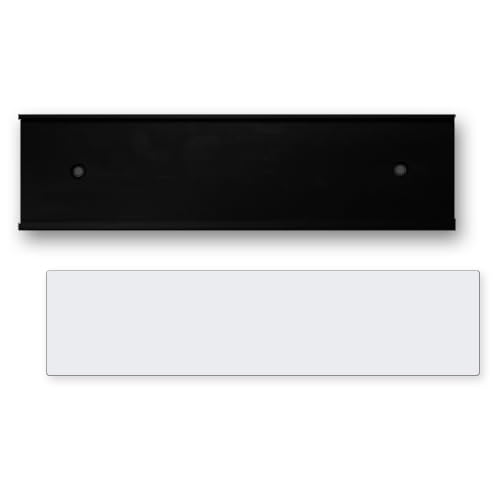 8 x 2 Wall or Door Nameplate Holder with Clear Plastic Insert - Pack of 10 (Black)
