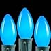 Novelty Lights 25 Pack C9 Ceramic Outdoor Christmas Replacement Bulbs, Blue, E17/C9 Intermediate Base, 7 Watt