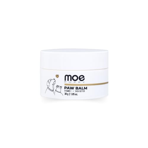 Moe Puppy Natural Paw Balm for Dogs & Cats | Lick Safe Paw Balm for Cracked & Dry Paws and Nose | Heals, Repairs & Moisturizes Paws, Elbows & Dry itchy nose (30 g) (Pack of 1)