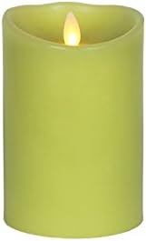 Bethlehem Fireless Wax Candle, 3.5 x 5-inch, Light Green (Citrus Scented)