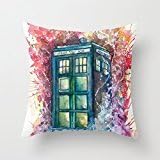 Home Style diylancas Cotton Linen Throw Pillow Cover Cushion Case Doctor Who Tardis - 45 X 45 cm Square Design