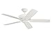 Luminance kathy ireland HOME Carrera Grande Eco Ceiling Fan Fixture with 6-Speed Wall Control and Downrod | Energy Star Rated Motor | Light Kit Adaptable and Blades Sold Separately, Satin White, 37 to 45 Inches, 46 to 50 Inches, 51 to 55 Inches,56 to 65 Inches , 66 Inches & Up
