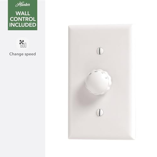 Hunter Presto, Indoor, Ceiling Fan, No Light, Modern, 52 inch, Matte Black | Standard Mount, Wall Control, 3 Blades, For Bedroom, Living Room, Kitchen, 50810