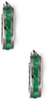 GoExclusif - Women's Earrings - 925 Sterling Silver - Genuine Emerald