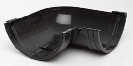 Polypipe 150mm (6") Half Round Gutter 90 Degree Angle RL603b Black