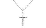 Serling Silver Hollow Polished Crucifix Cross Pendant (1.7