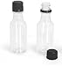 Mini ROUND Plastic Alcohol 50ml Liquor Bottle Shots + Caps (12)