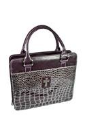 Purple Croc-embossed Large Purse Style Book and Bible Cover
